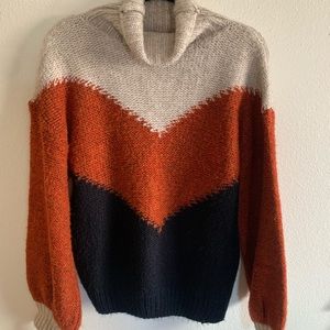 Chevron Turtleneck Sweater